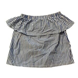 H&M Blue and White Stripe Peplum Skirt Size 6